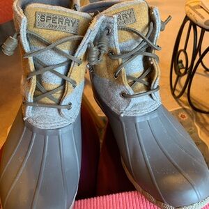 Sperry Gray and Tan Waterproof Boots